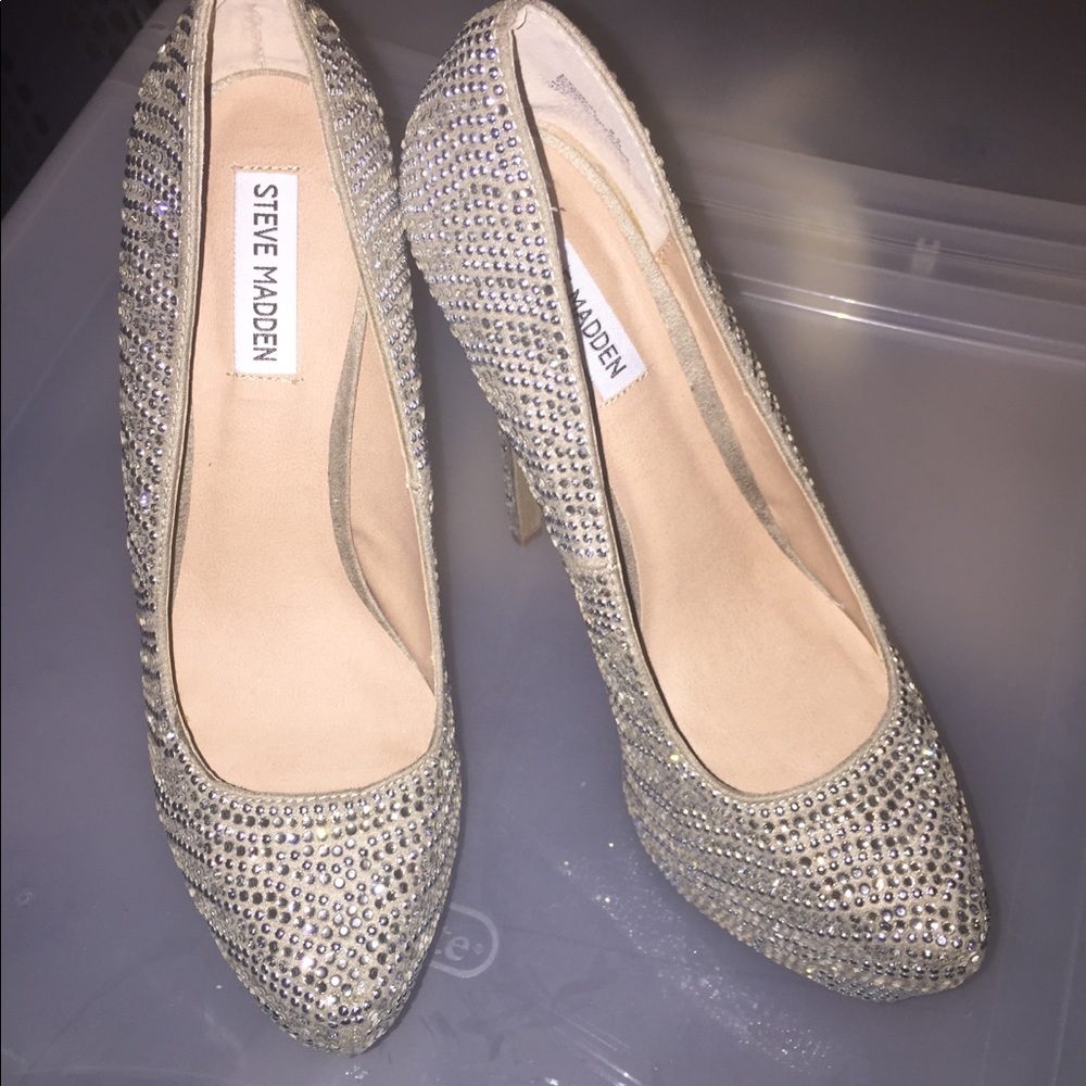 Blinged out platform stilettos